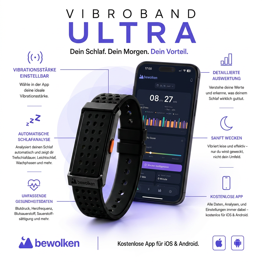 Vibroband Ultra inkl. SmartWake. Der intelligenteste Weg aufzuwachen.